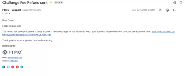 FTMO Challenge Fee Refund